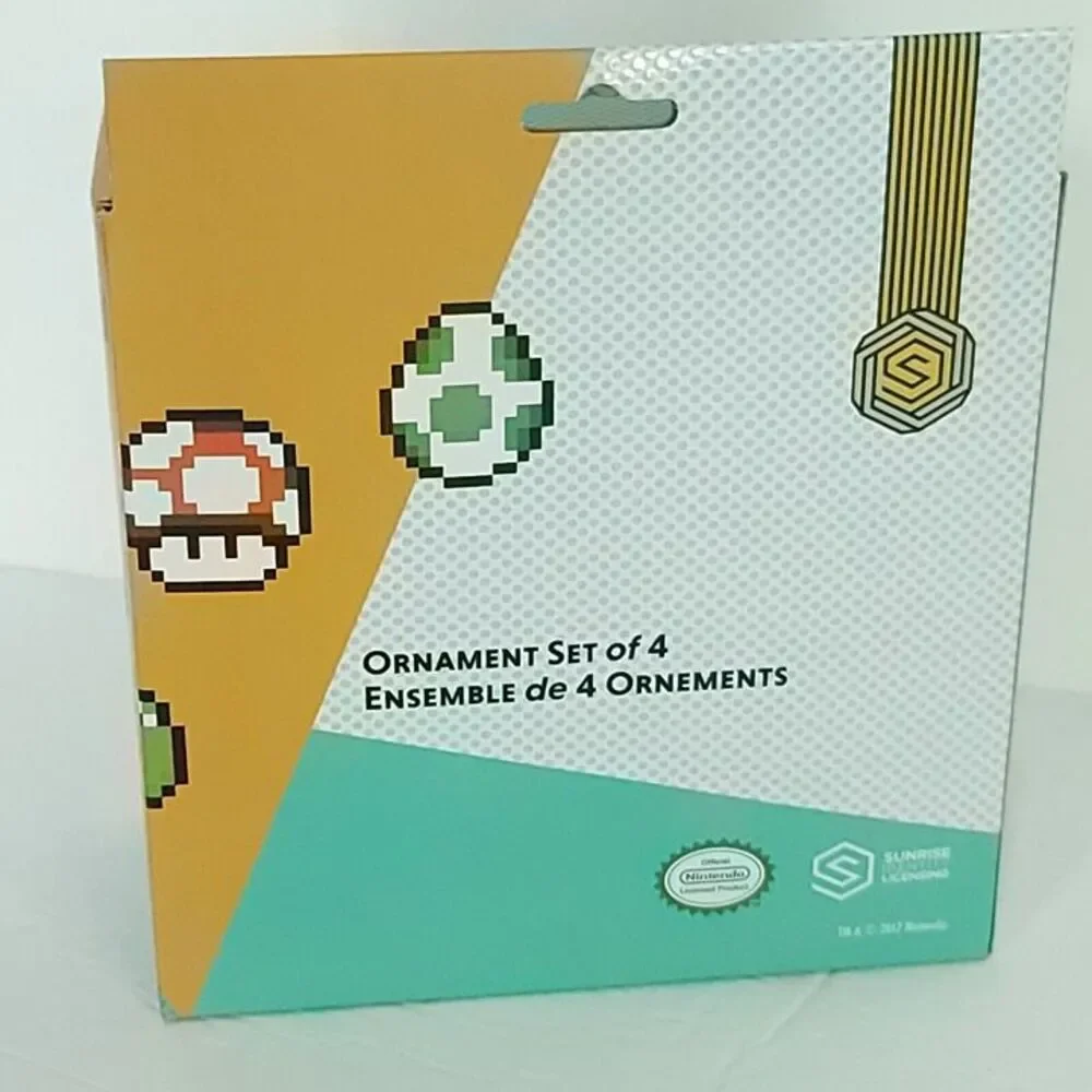 Super Mario World Xmas Tree Ornaments Official Nintendo Set Of 4 Exclusive NEW